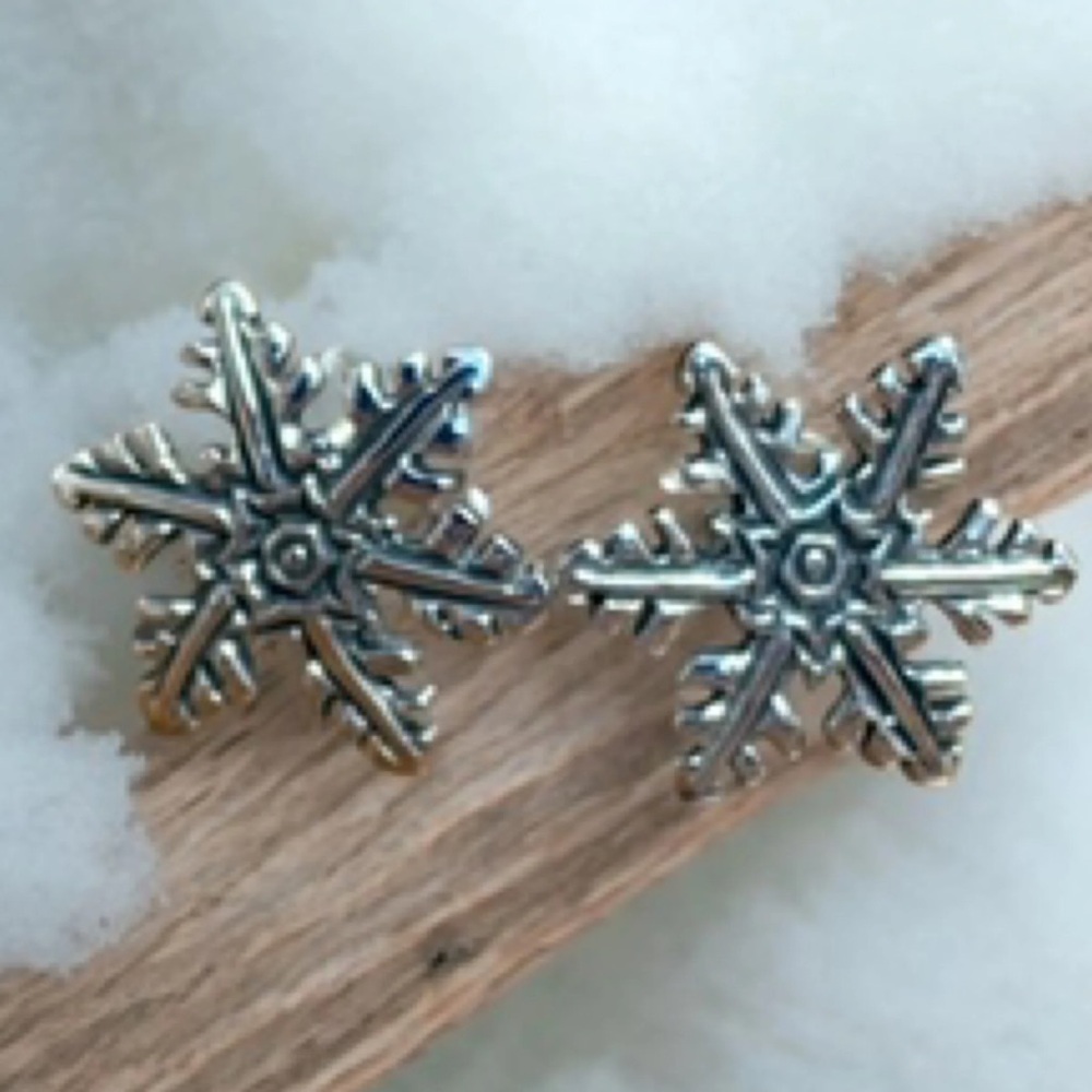 Sterling Silver Snowflake Earrings